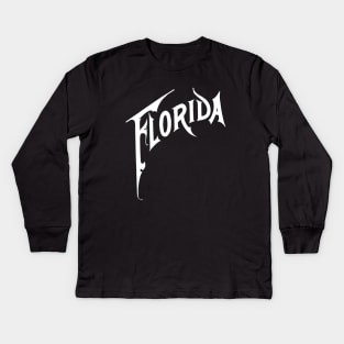 Florida Victorian Style Typography 1890 White Kids Long Sleeve T-Shirt